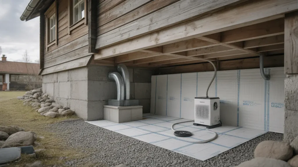 tg rda fukt i krypgrund r tt avfuktare isolering och ventilation