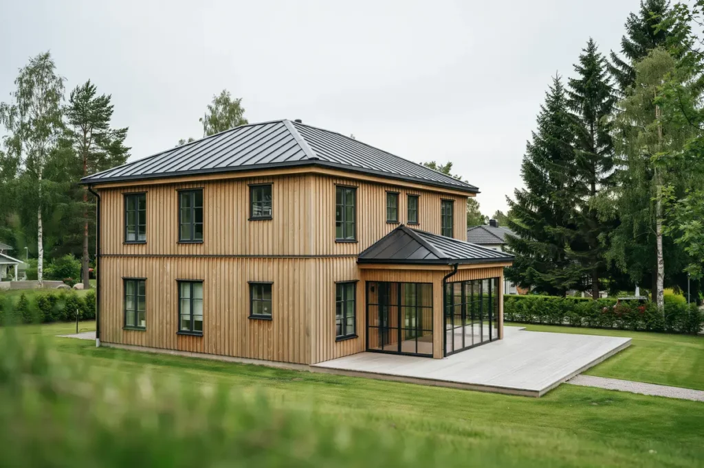 tillbyggnad av uterum och altan vid villa i bj rred